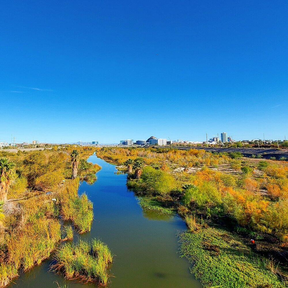 river in a city